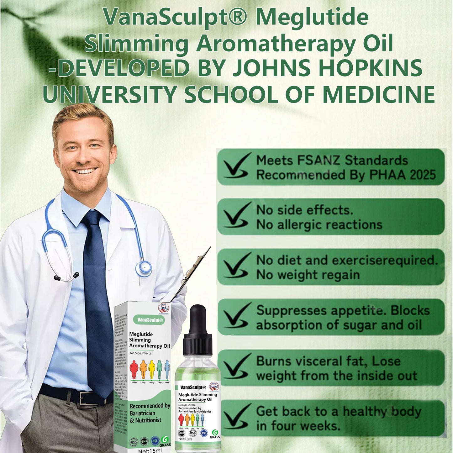 VanaSculpt® Meglutide Slimming Aromatherapy Oil - Made & Shipped From the USA👩⚕️