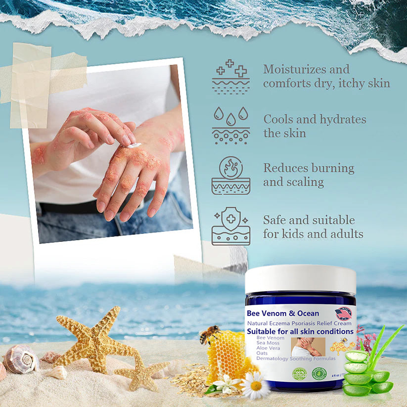 🌞Bee Venom & Ocean Natural Eczema Psoriasis Relief Cream (For all skin conditions)
