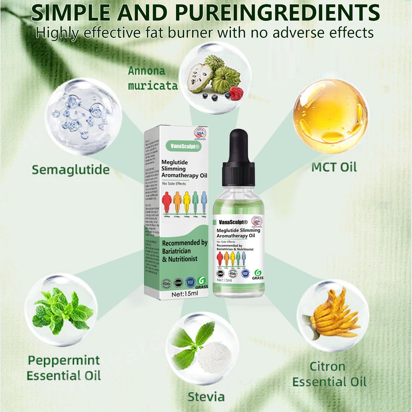 VanaSculpt® Meglutide Slimming Aromatherapy Oil - Made & Shipped From the USA👩⚕️